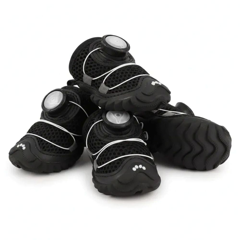 Pawbibi All-Terrain Dog Shoes With Anti-Slip Soles & Dial Adjustment - 4-Pack