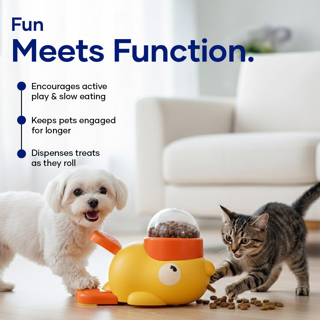 Pawbibi Interactive Duck Toy – Treat Dispenser for Dogs & Cats | Mental Stimulation, Slow Feeder Puzzle Toy, IQ Training