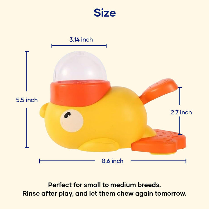 Pawbibi Interactive Duck Toy – Treat Dispenser for Dogs & Cats | Mental Stimulation, Slow Feeder Puzzle Toy, IQ Training