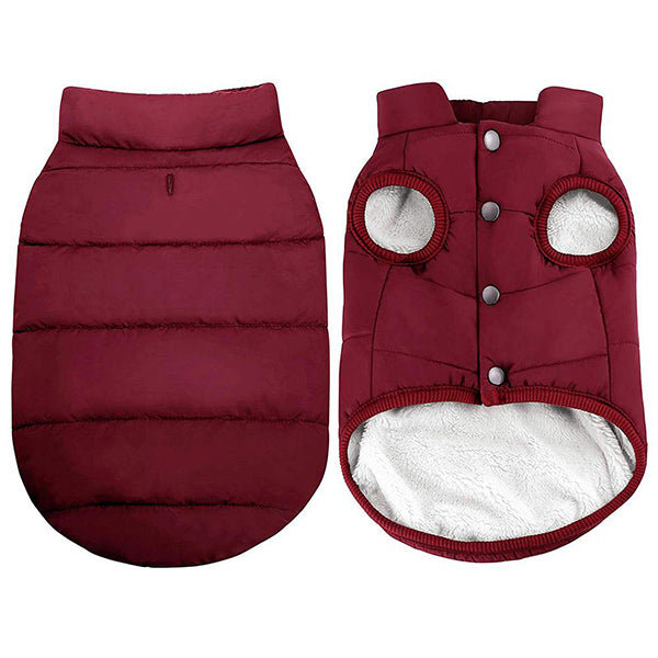 Dog Jacket with 2 Layers Fleece Lined