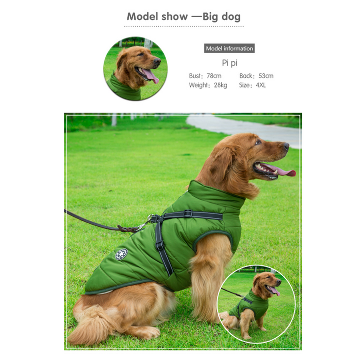 Pawbibi Sport™ - Waterproof Winter Jacket with Built-in Harness